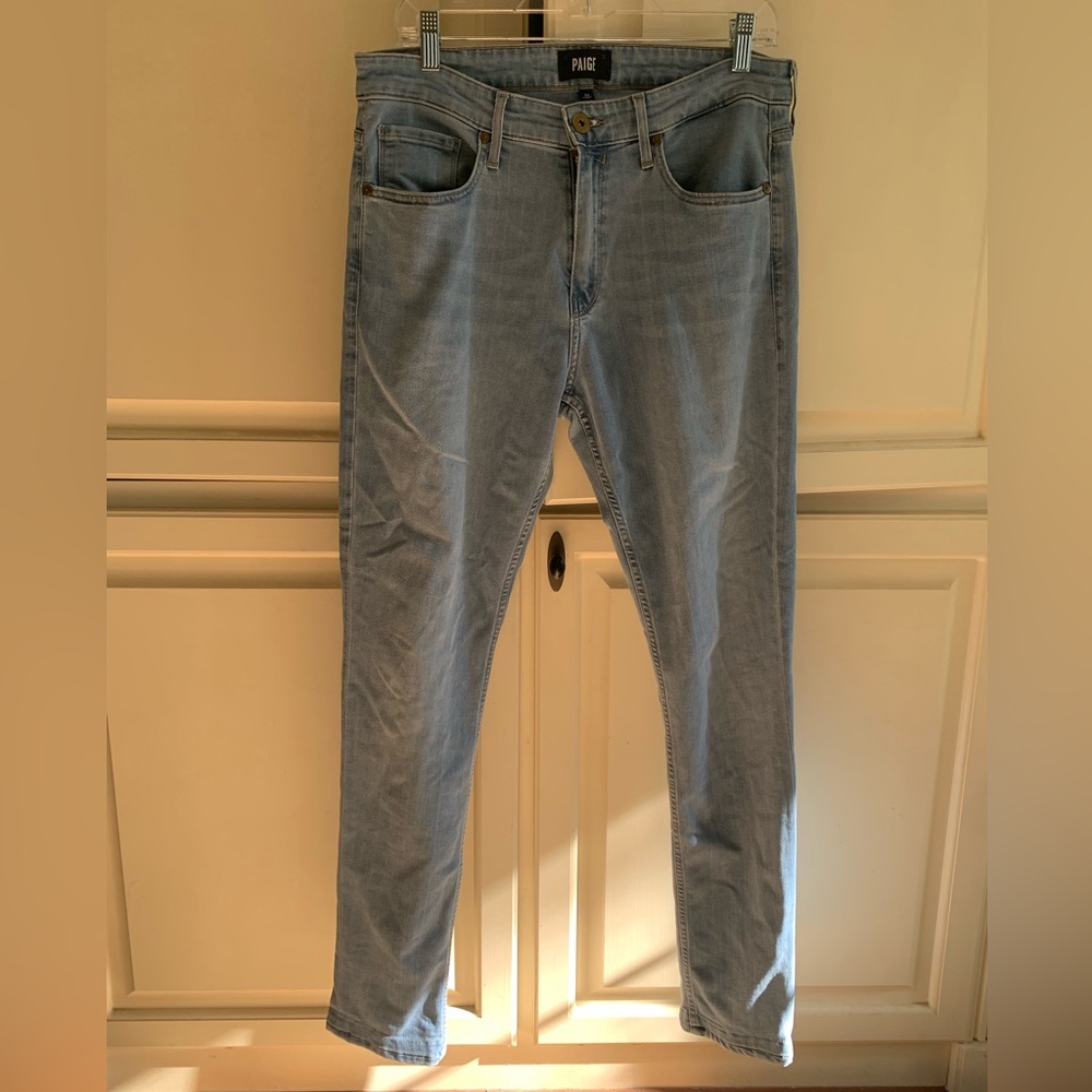PAIGE Men's Denim Slim Jeans in Light Blue